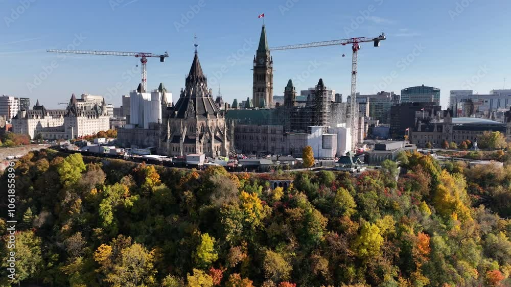 Dynamic aerial of Parliament hill Ottawa Dynamic aerial of Parliament hill Ottawa