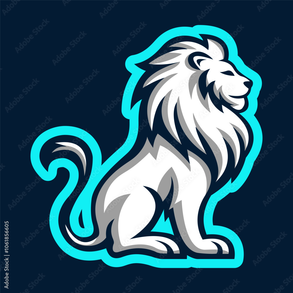 Obraz premium linear lion logo