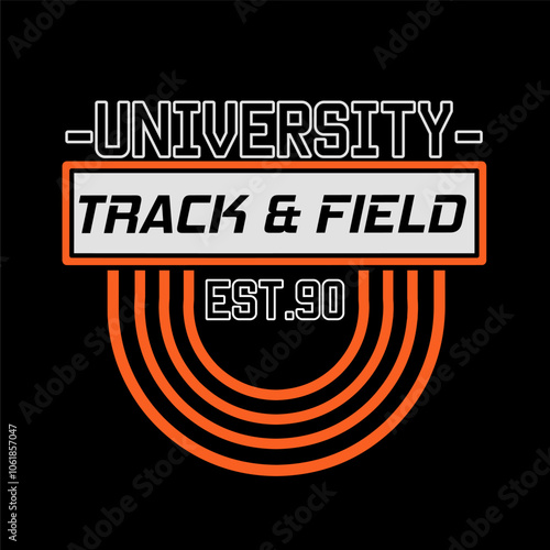Track and Field University Team Symbol Perfect for Print, Apparel, T-Shirt, Sticker, etc