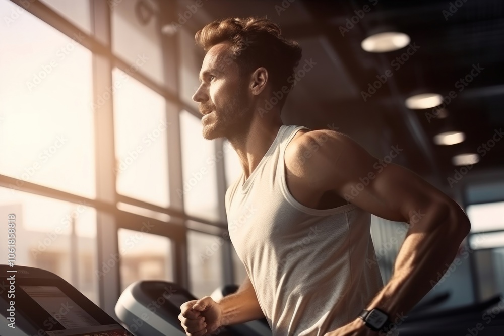Adult gym man determination. Adult gym man determination.