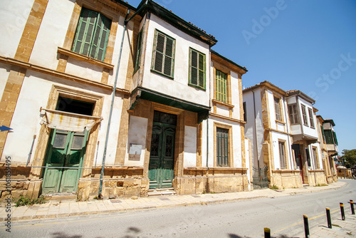 historical houses in the old town, nicosia (lefkose) cyprus