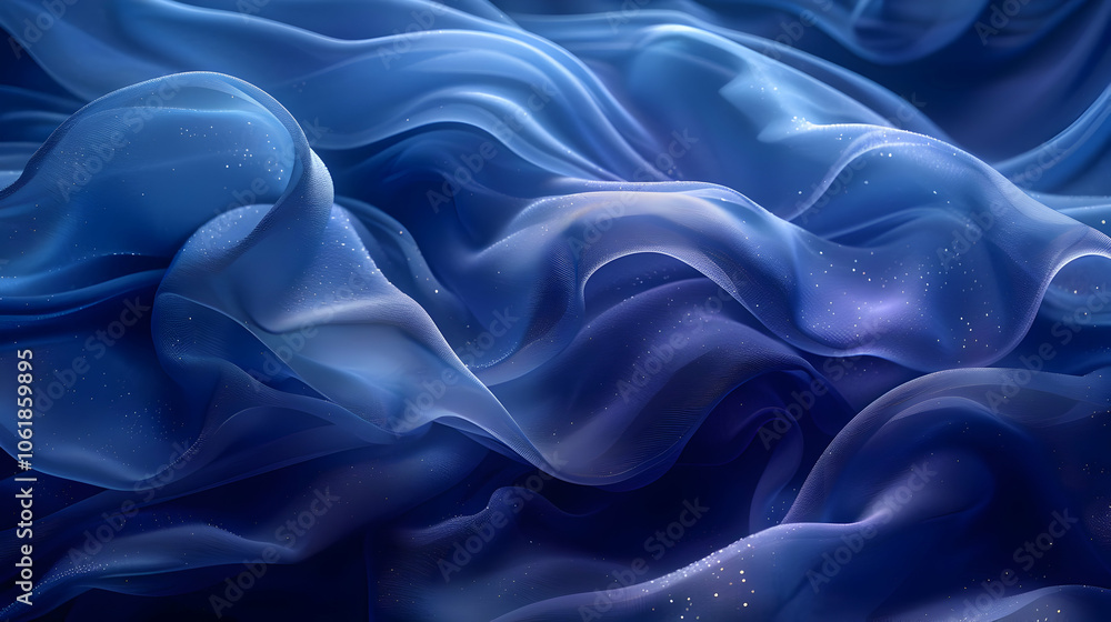 Abstract Blue Fabric Background with Shimmering Lights Abstract Blue Fabric Background with Shimmering Lights