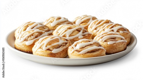 Delicious Cinnamon Rolls with Cream Cheese Frosting on a White Plate