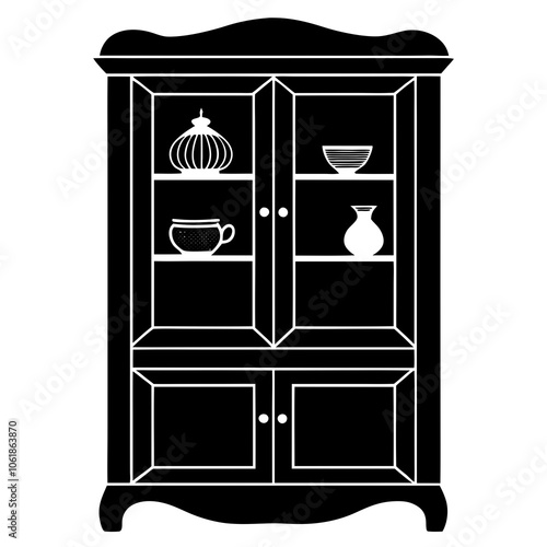 cabinet  furniture set isolated