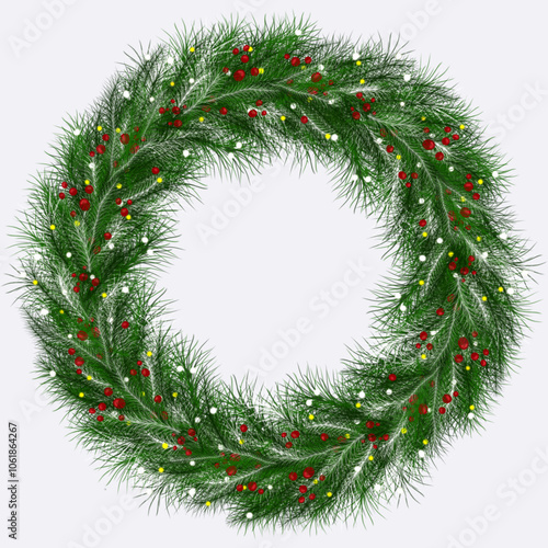 Christmas wreath made of fir branches.