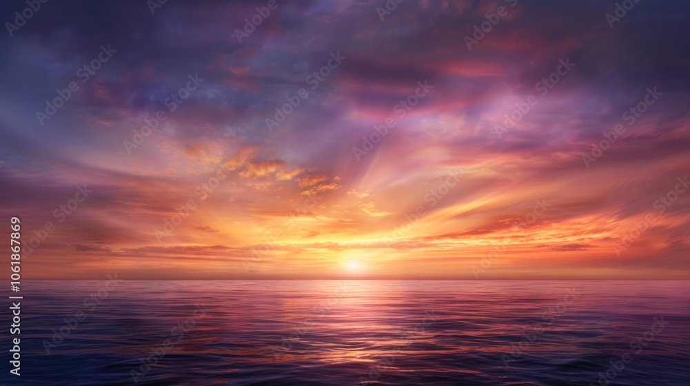 A stunning sunset over a tranquil ocean, with vibrant colors reflecting on the water, creating a serene and picturesque atmosphere. A stunning sunset over a tranquil ocean, with vibrant colors reflecting on the water, creating a serene and picturesque atmosphere.