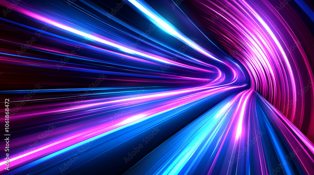Abstract Speed Lines in Tunnel, neon, light, blue, pink, purple Abstract Speed Lines in Tunnel, neon, light, blue, pink, purple