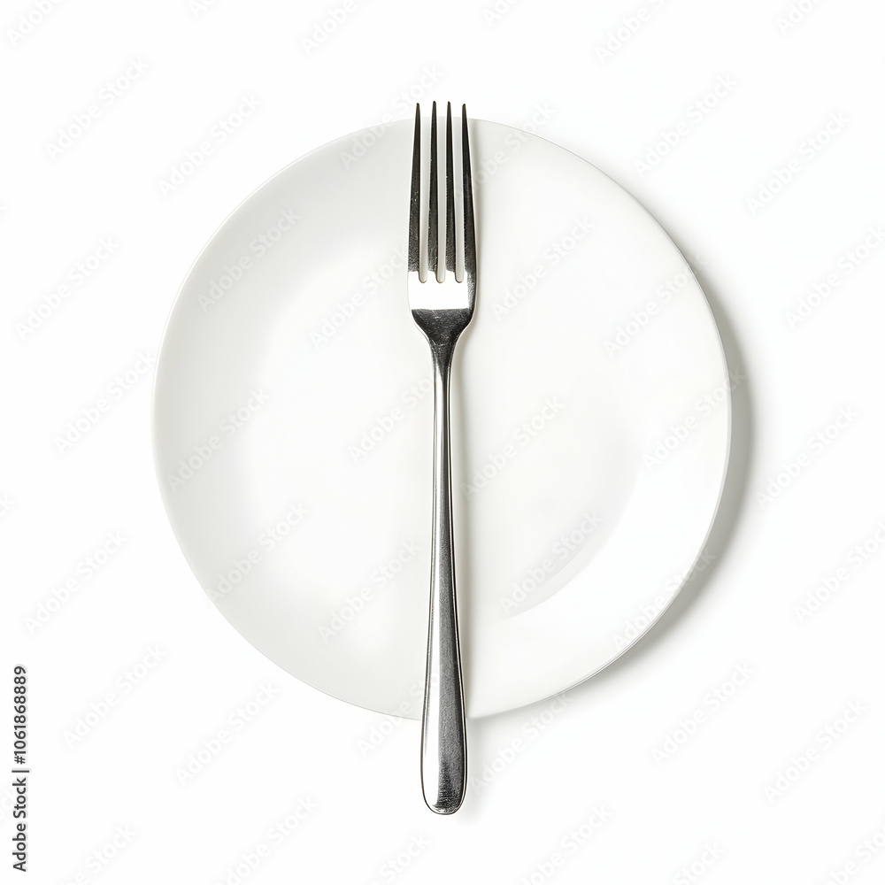 Fork on Plate, silverware, cutlery, dining, eating, meal Fork on Plate, silverware, cutlery, dining, eating, meal