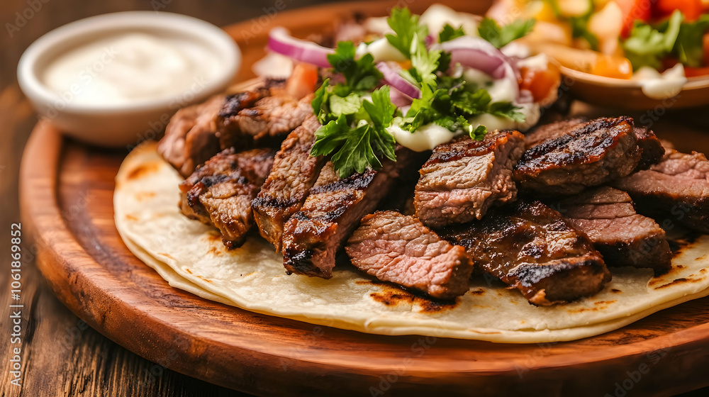 Grilled Steak Tacos with Toppings, meat, beef, tortilla, food, dinner Grilled Steak Tacos with Toppings, meat, beef, tortilla, food, dinner