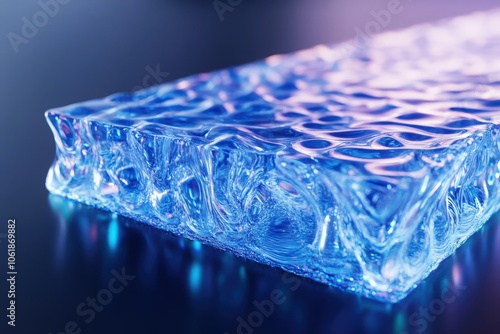 3D visualization of an aerogel structure showcasing its translucent properties and ultra-low density, emphasizing its applications in advanced thermal insulation technology for aerospace engineering photo