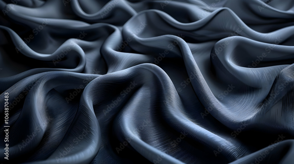 Abstract Blue Fabric Texture - Draped Cloth Background Abstract Blue Fabric Texture - Draped Cloth Background