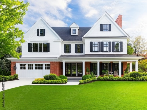 Charming Traditional Home with Lush Green Landscape