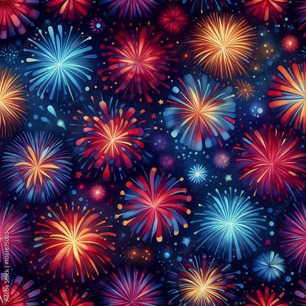 Vibrant Fireworks Display Against the Night Sky Vibrant Fireworks Display Against the Night Sky