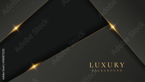 Triangle abstract black and gold lines luxury background