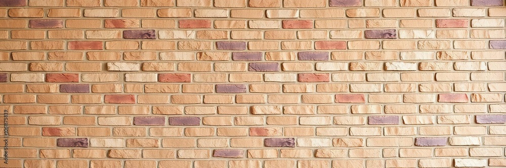 Obraz premium Light brown brick wall with rough texture background, rough, building, construction