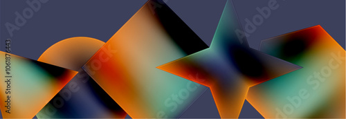 Fluid color geometric shapes abstract background. Vector Illustration For Wallpaper, Banner, Background, Card, Book Illustration, landing page