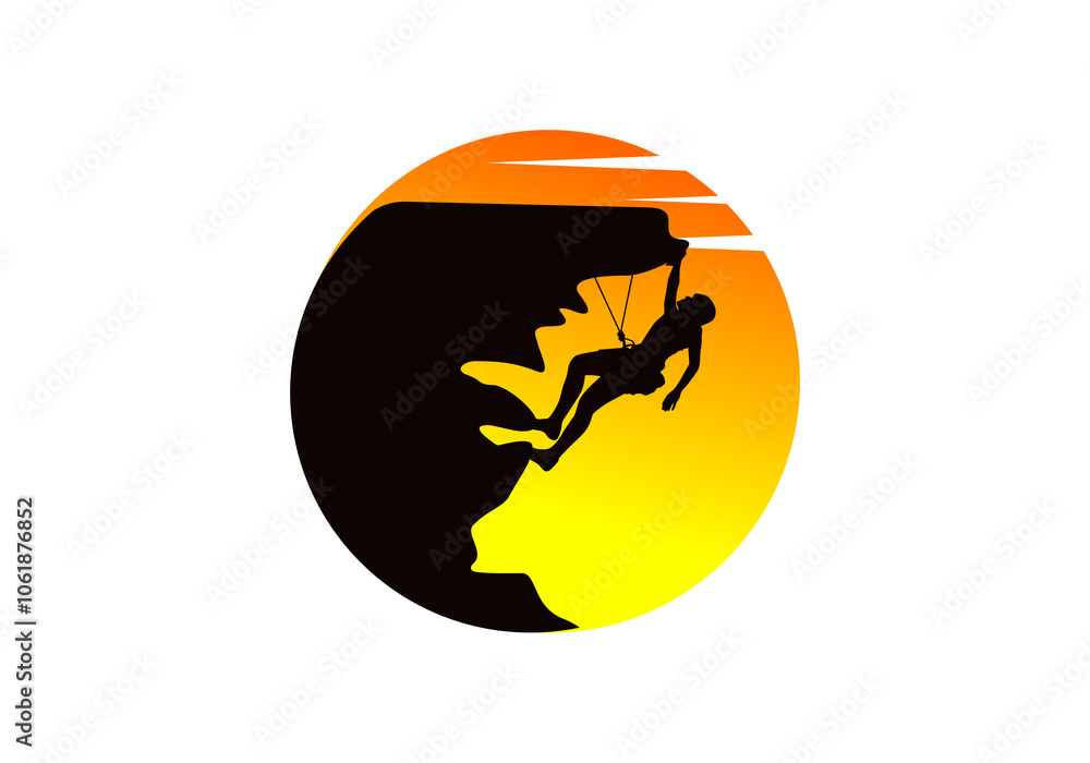 rock climber icon design template logo vector illustration rock climber icon design template logo vector illustration