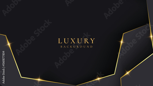 Abstract gray and shining golden lines luxury background