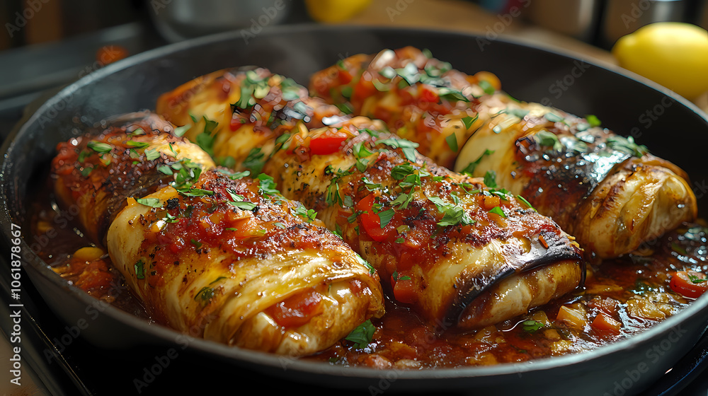 Stuffed Jewish-Italian Eggplant Rolls Stuffed Jewish-Italian Eggplant Rolls