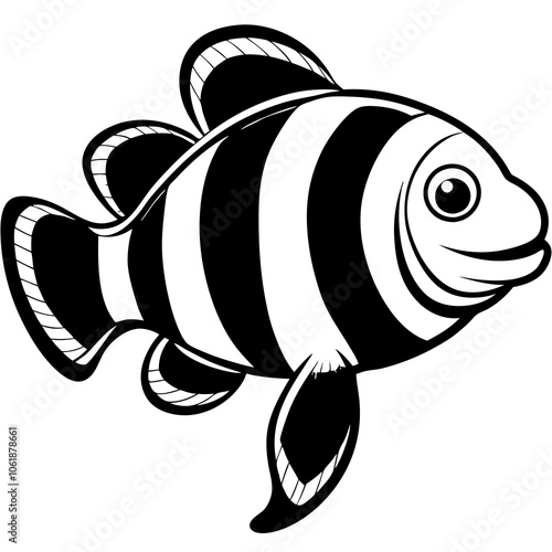 black and white clownfish