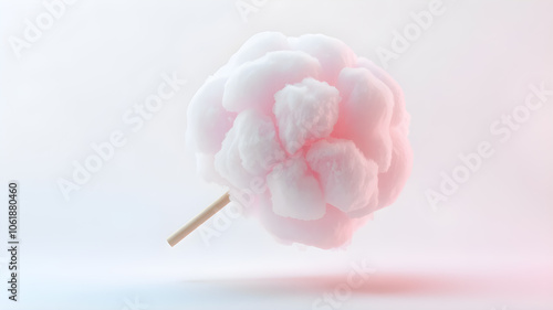 One bright cotton candy isolated on white background.