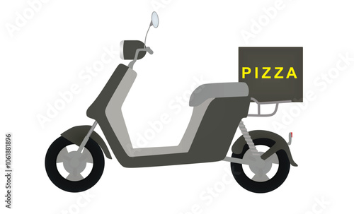 Pizza delivery bike. vector illustration