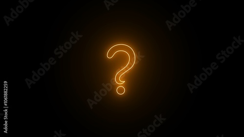 Neon blue question mark on a neon question mark hanging from a string, with a dark brick wall background-standard.Question Mark Red Neon Light On Black Wall.Neon sign in form of a question mark.