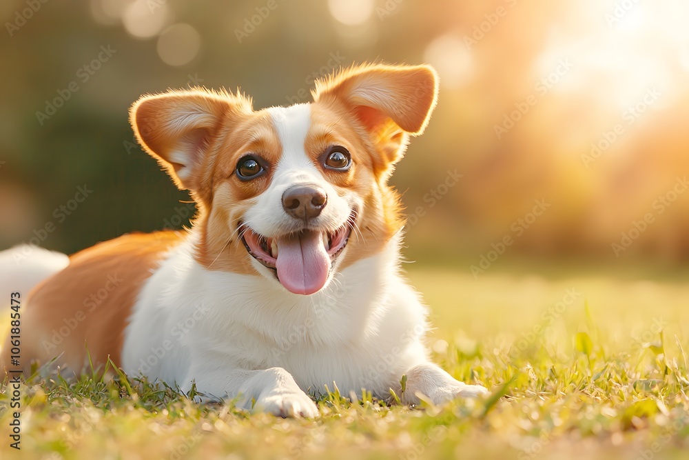 Curious Dog with Tongue Out in Playful Moment Curious Dog with Tongue Out in Playful Moment