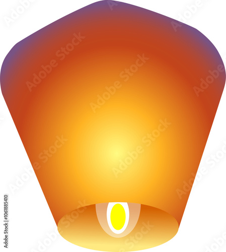 Chinese traditional sky lantern illustration