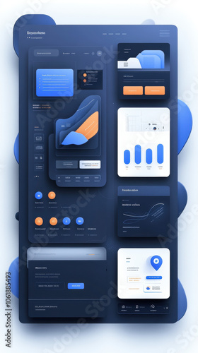 Modern landing page for a software company Mobile Analytics Dashboard in Dark Mode UI Design
