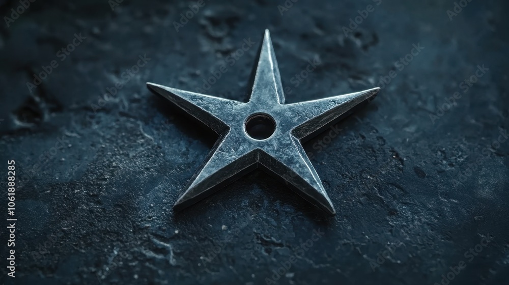 Metal Star on Dark Surface Background Metal Star on Dark Surface Background