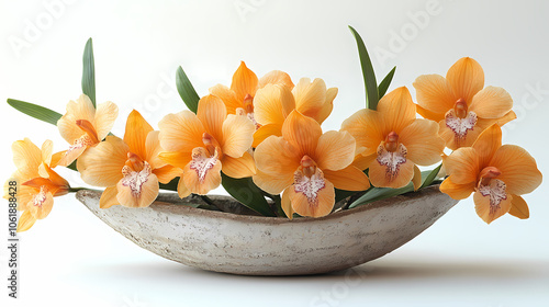 Oncidiums Orchids flowers  Isolated on white background. photo