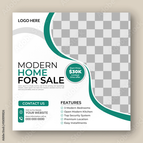 Real estate social media post instagram banner and square flyer template