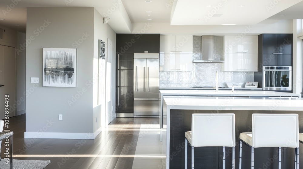 Modern condominium kitchen and elegant minimalist Modern condominium kitchen and elegant minimalist