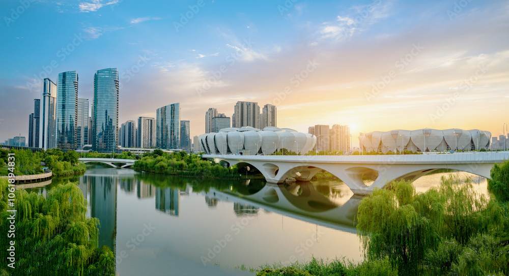 Olympic Sports Center Square and Skyscraper, Hangzhou, China