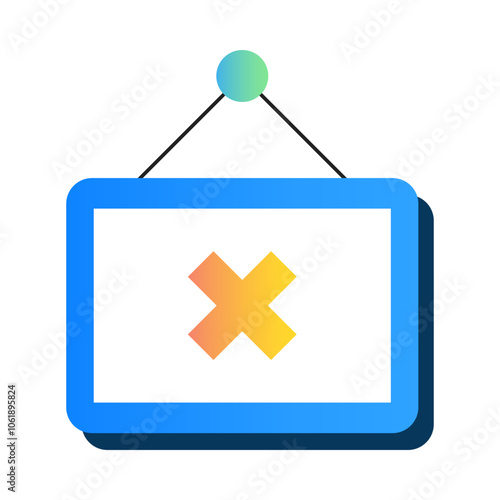 Out of Business Icon – A Framed 'X' Symbol, Indicating that a Business or Operation is No Longer Active