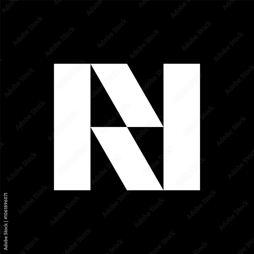 Letter N bolt minimal abstract logo design Letter N bolt minimal abstract logo design