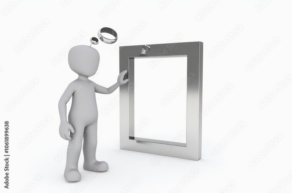 a man symbolizes thoughts, reflection, throwing a cloud of thoughts a man symbolizes thoughts, reflection, throwing a cloud of thoughts