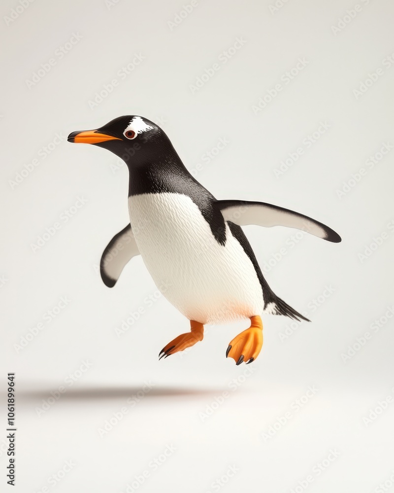 Naklejka premium Adorable penguin standing on a white background