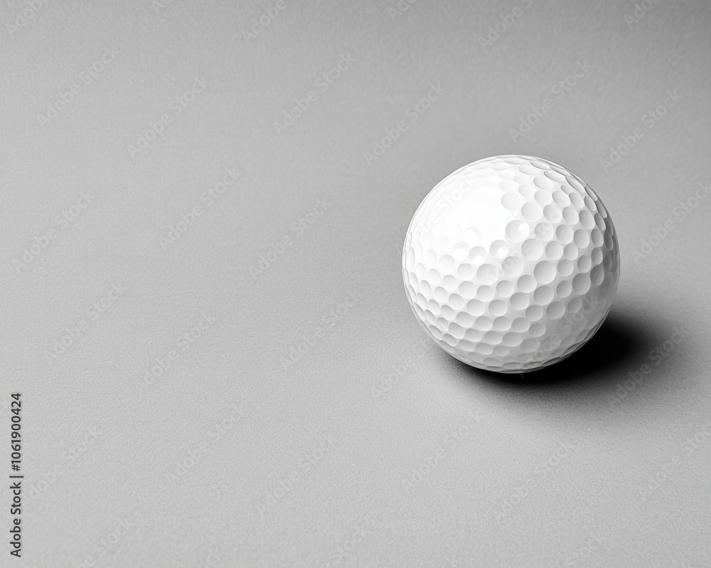 Close-up of a white golf ball on a gray background Close-up of a white golf ball on a gray background