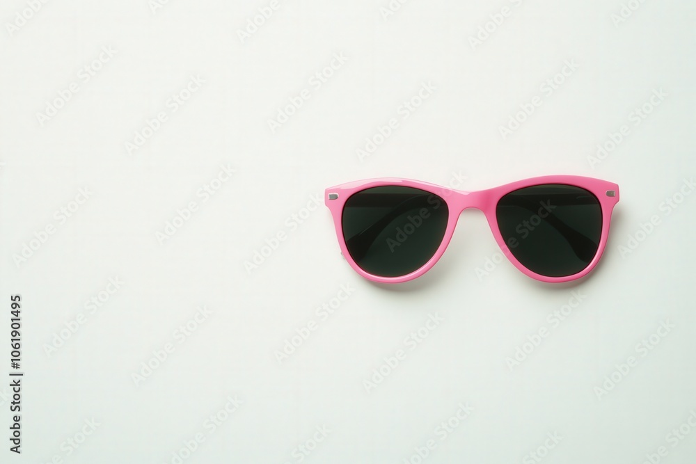Stylish pink sunglasses on a plain background Stylish pink sunglasses on a plain background