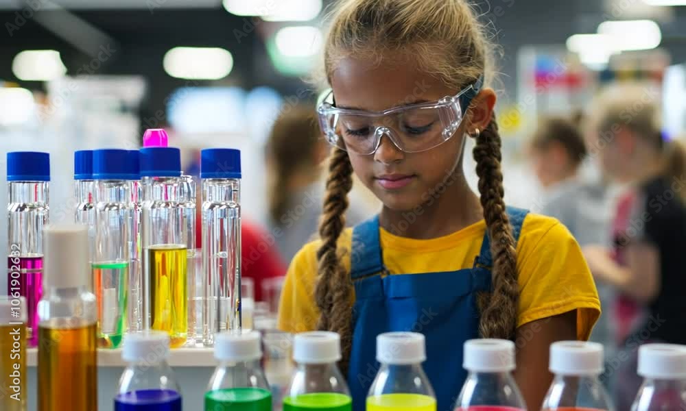 Young Girl in a Science Lab Young Girl in a Science Lab