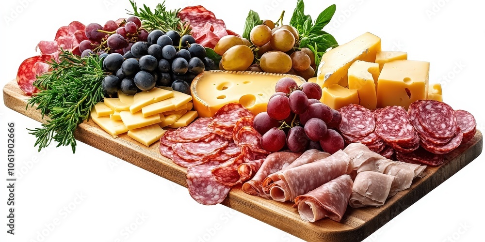 Assorted Charcuterie Board with Cheeses and Fruits Assorted Charcuterie Board with Cheeses and Fruits