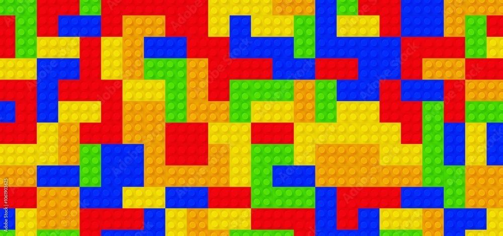 Background of layed out colorful plastic toy bricks or blocks, childhood or game background, flat lay top view Background of layed out colorful plastic toy bricks or blocks, childhood or game background, flat lay top view