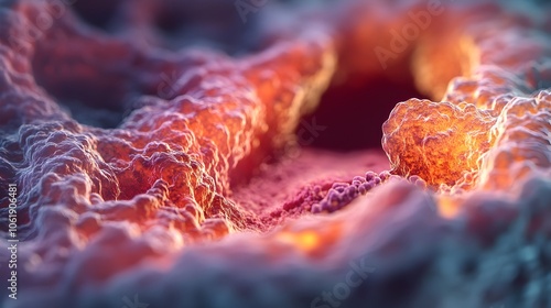 Wallpaper Mural Detailed 3D Cross-Section of Fatty Buildup in Artery Wall Reducing Blood Flow Torontodigital.ca