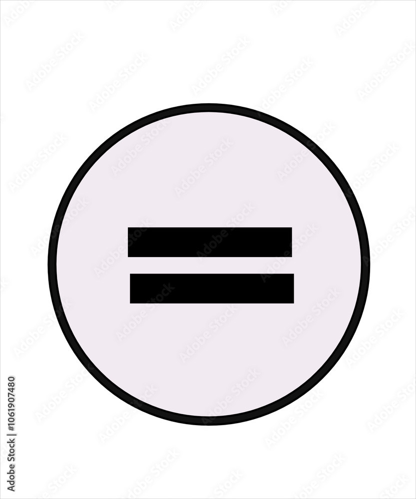 Illustration of the EQUAL icon WITH black LINE on a white background Illustration of the EQUAL icon WITH black LINE on a white background