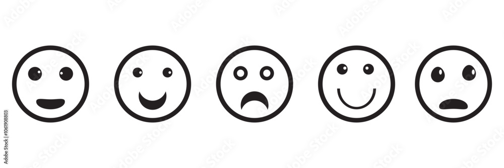 Smile face emoji icon set collection in flat style. Happy emoticon facial concept Smile face emoji icon set collection in flat style. Happy emoticon facial concept