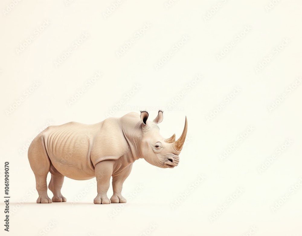Fototapeta premium Majestic rhinoceros standing in natural environment
