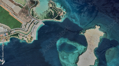 Wallpaper Mural Qatar, Al-Yasat Island from a bird's eye view in the Persian Gulf Torontodigital.ca