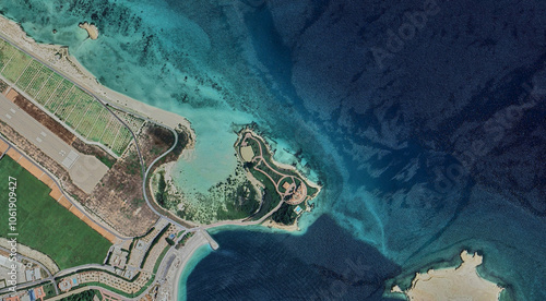 Wallpaper Mural Qatar, Al-Yasat Island from a bird's eye view in the Persian Gulf Torontodigital.ca